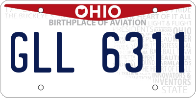 OH license plate GLL6311