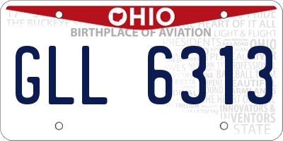 OH license plate GLL6313