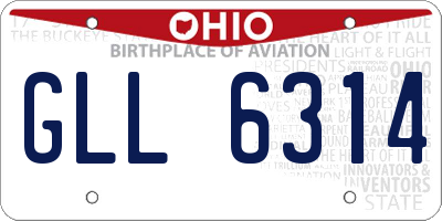 OH license plate GLL6314