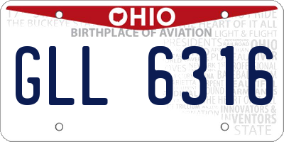 OH license plate GLL6316