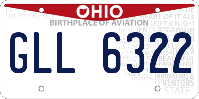 OH license plate GLL6322
