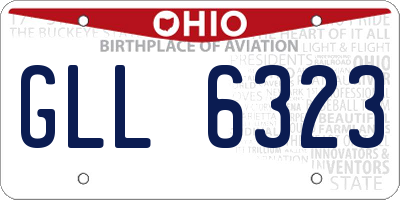 OH license plate GLL6323