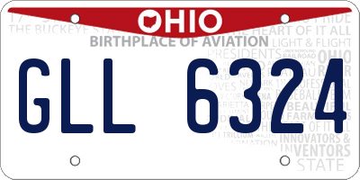 OH license plate GLL6324
