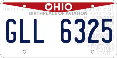 OH license plate GLL6325