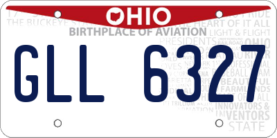 OH license plate GLL6327