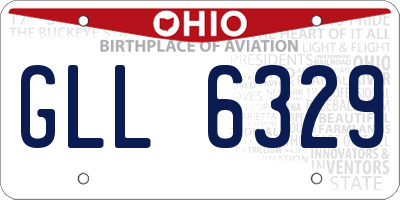 OH license plate GLL6329