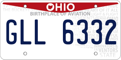 OH license plate GLL6332