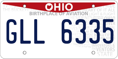 OH license plate GLL6335