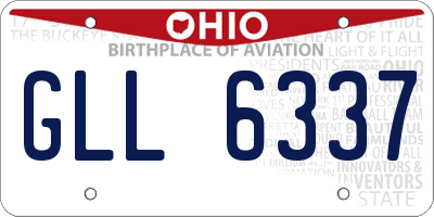 OH license plate GLL6337