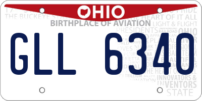 OH license plate GLL6340