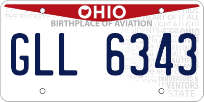 OH license plate GLL6343
