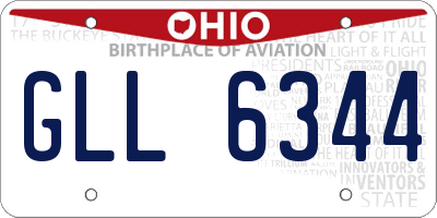 OH license plate GLL6344