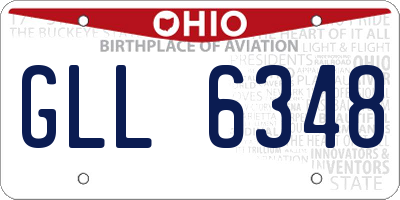 OH license plate GLL6348