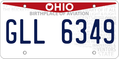 OH license plate GLL6349