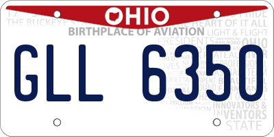 OH license plate GLL6350