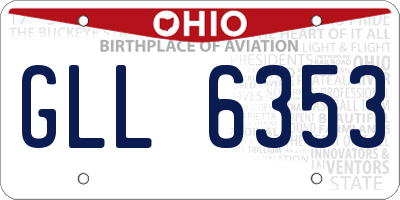 OH license plate GLL6353