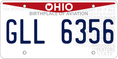OH license plate GLL6356