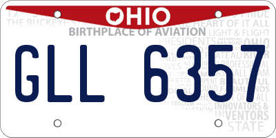 OH license plate GLL6357