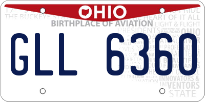 OH license plate GLL6360