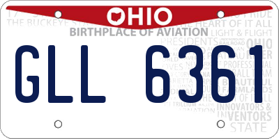 OH license plate GLL6361