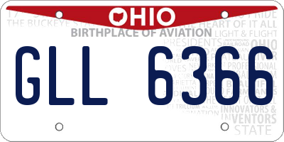 OH license plate GLL6366