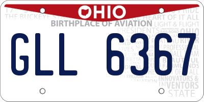 OH license plate GLL6367
