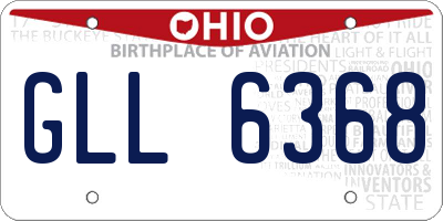 OH license plate GLL6368