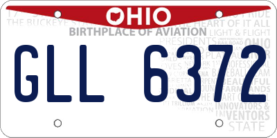 OH license plate GLL6372