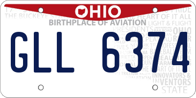 OH license plate GLL6374