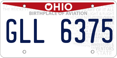 OH license plate GLL6375