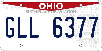 OH license plate GLL6377