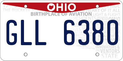 OH license plate GLL6380