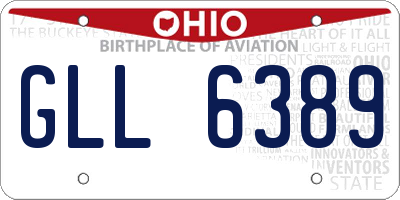 OH license plate GLL6389