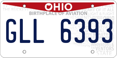OH license plate GLL6393