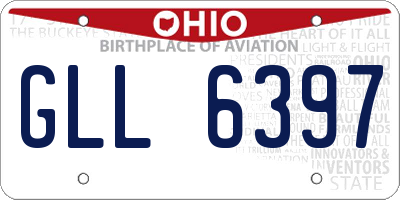 OH license plate GLL6397