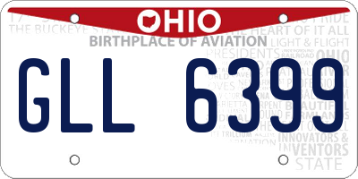 OH license plate GLL6399