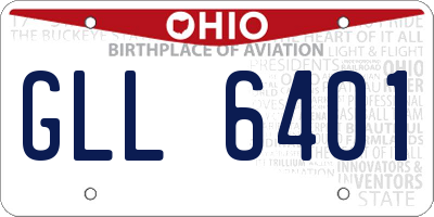 OH license plate GLL6401