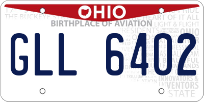 OH license plate GLL6402