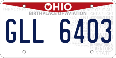 OH license plate GLL6403