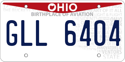 OH license plate GLL6404