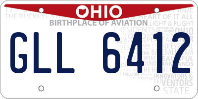 OH license plate GLL6412