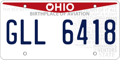 OH license plate GLL6418