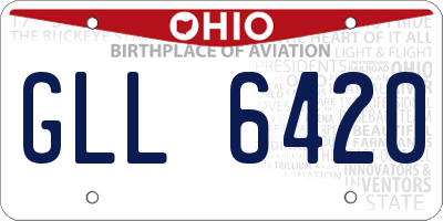 OH license plate GLL6420