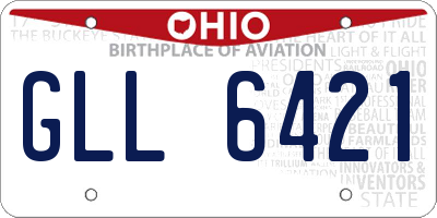 OH license plate GLL6421
