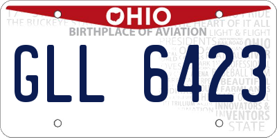 OH license plate GLL6423