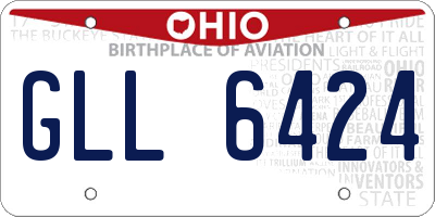 OH license plate GLL6424