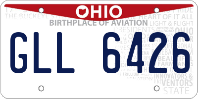 OH license plate GLL6426