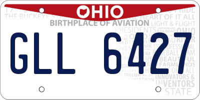 OH license plate GLL6427