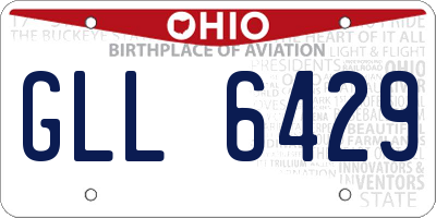 OH license plate GLL6429
