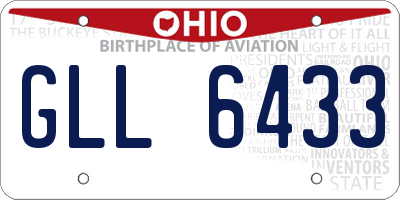 OH license plate GLL6433